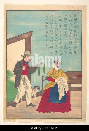 Leben großer Menschen des Abendlandes (Taisei ijin den): John heathcoat (1783-1861). Kultur: Japan. Abmessungen: Bild: 13 1/4 x 9 1/4 in. (33,7 x 23,5 cm). Datum: Ca. 1870. Museum: Metropolitan Museum of Art, New York, USA. Stockfoto