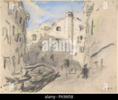 Venezianische Straße Szene. Artist: Herkules Brabazon Brabazon (Britisch, Paris 1821-1906 Oaklands, in der Nähe von Sedlescombe, Sussex). Maße: Blatt: 6 13/16 x 8 9/16-in. (17,3 × 21,7 cm). Datum: 19. Museum: Metropolitan Museum of Art, New York, USA. Stockfoto