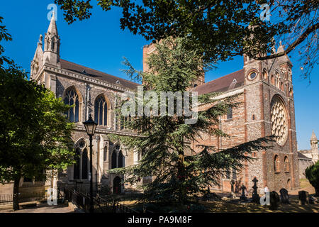 Die Kathedrale und die Abteikirche von St. Alban, St. Albans, Hertfordshire, England, UK. Stockfoto