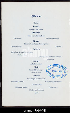 17 159. JAHRESTAG DER GEBURT VON WASHINGTON (Besitz) DER CINCINNATI IM BUNDESSTAAT NEW YORK (at) "PLAZA HOTEL, NY" (REST ;) (NYPL Hades -269932-4000001462) Stockfoto