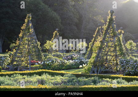 Die Pyramide Garten auf Dunrobin Castle, Schottland. Stockfoto