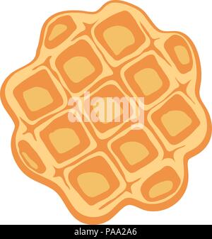 Vektor frühstück Waffel auf weißem Hintergrund. Abstrakte Belgien runde Waffeln süß lecker Essen Konzept. top View Stock Vektor