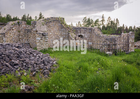 Ruinen der Kartause in Klastorisko Bereich im Slowakischen Paradies, nördlichen Teil der Slowakischen Erzgebirge in der Slowakei Stockfoto