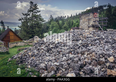 Ruinen der Kartause in Klastorisko Bereich im Slowakischen Paradies, nördlichen Teil der Slowakischen Erzgebirge in der Slowakei Stockfoto