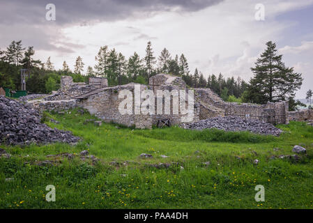 Ruinen der Kartause in Klastorisko Bereich im Slowakischen Paradies, nördlichen Teil der Slowakischen Erzgebirge in der Slowakei Stockfoto