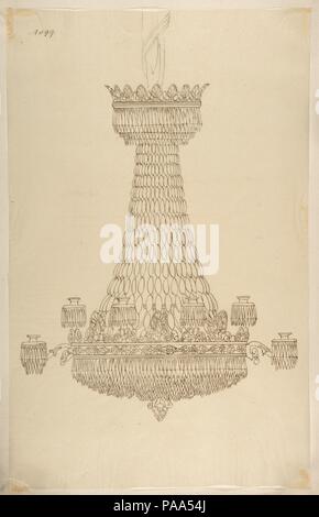 Design für einen Kronleuchter. Künstler: Anonym, Französisch, 19. Maße: Blatt: 16 1/8 x 10 1/16-in. (41 x 25,5 cm). Datum: 19. Museum: Metropolitan Museum of Art, New York, USA. Stockfoto