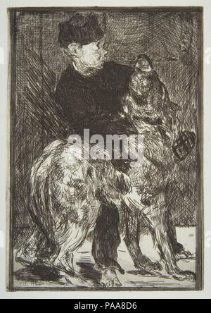 Junge und Hund. Artist: Édouard Manet (Französisch, Paris 1832-1883 Paris). Abmessungen: Platte: 8 x 5 9/16-in. (20,3 x 14,1 cm) Blatt: 14 1/2 x 9 1/2 in. (36,8 x 24,1 cm). Serie/Portfolio: strölin Edition von 1905. Datum: 1862. Museum: Metropolitan Museum of Art, New York, USA. Stockfoto