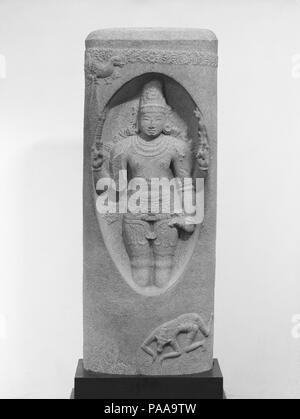 Shiva, die sich aus der Linga (Lingodbhavamurti). Kultur: Indien. Abmessungen: H.47 cm. (120.7 cm); W. 18 3/4 in. (47,6 cm); D.7. (17,8 cm). Datum: 12. Museum: Metropolitan Museum of Art, New York, USA. Stockfoto