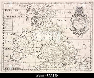 Eine neue Karte der Britischen Inseln, die alten Menschen, Städte und Gemeinden von erzeige, Note, die in der Zeit der Römer Stockfoto