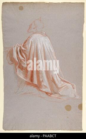 Vorhänge Studie für einen Bischof (untere Register; Studie für die Wandmalereien in der Kapelle Saint Remi, Sainte-Clotilde, Paris, 1858). Artist: Isidore Pils (Französisch, Paris 1813/15-1875 Douarnenez). Abmessungen: 19 x 11 13/16-in. (48,4 x 30,1 cm). Datum: 19. Museum: Metropolitan Museum of Art, New York, USA. Stockfoto