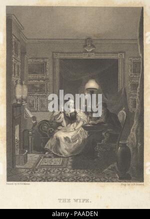 Die Frau. Artist: Asher Brown Durand (Amerikanische, Jefferson, New Jersey 1796-1886 Maplewood, New Jersey); nach Samuel F.B.Morse (Amerikanische, Charlestown, Massachusetts 1791-1872 New York). Abmessungen: Bild: 3 11/16 x 2 7/8 in. (9,4 x 7,3 cm) Blatt: 7 9/16 x 5 9/16-in. (19,2 x 14,2 cm). Herausgeber: H. C. Carey und I. Lea (Philadelphia, Pennsylvania). Datum: 1830. Museum: Metropolitan Museum of Art, New York, USA. Stockfoto