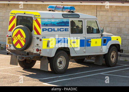 Polizei Land Rover ländlichen oder die Landschaft Bauernhof Patrouille. ländlichen Kriminalität Division. Stockfoto