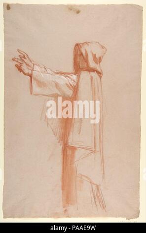 Mönch (untere Register; Studie für die Wandmalereien in der Kapelle Saint Remi, Sainte-Clotilde, Paris, 1858). Artist: Isidore Pils (Französisch, Paris 1813/15-1875 Douarnenez). Abmessungen: 18 3/16 x 11 3/4 in. (46,3 x 29,8 cm). Datum: 19. Museum: Metropolitan Museum of Art, New York, USA. Stockfoto