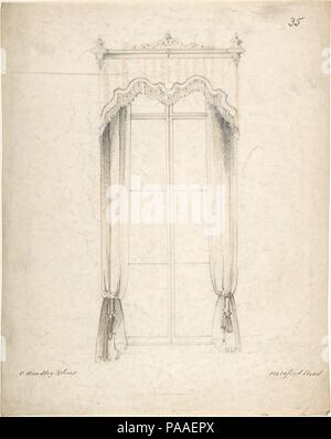 Design für Vorhänge. Künstler: Charles Hindley und Söhne (Briten, London 1841-1917 London). Maße: Blatt: 13 1/4 x 10 3/8 in. (33,7 x 26,4 cm). Datum: 1841-84. Museum: Metropolitan Museum of Art, New York, USA. Stockfoto