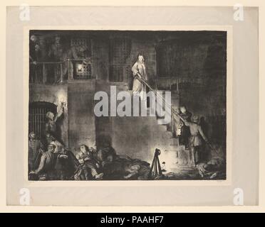 Mord an Edith Cavell. Artist: George Bellows (Amerikanische, Columbus, Ohio 1882-1925 New York). Abmessungen: Bild: 19 x 24 cm. (48,3 x 62,9 cm) Blatt: 20 1/16 x 26 in. (51 x 66 cm). Datum: 1918. Museum: Metropolitan Museum of Art, New York, USA. Stockfoto