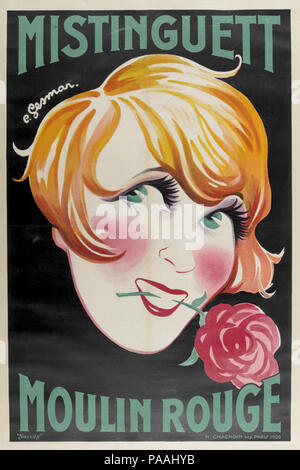 205 Poster Mistinguett finden Moulin Rouge Stockfoto