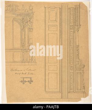 Bücherregal Schrank Design. Artist: Anonyme, Briten, 19. Datum: 19. Museum: Metropolitan Museum of Art, New York, USA. Stockfoto