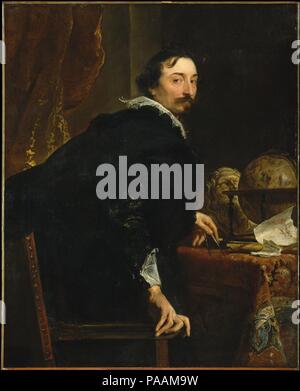 Lucas van Uffel (gestorben 1637). Artist: Anthony Van Dyck (Flandern, Antwerpen 1599-1641 London). Abmessungen: 49 x 39 5/8 in. (124.5 x 100.6 cm). Datum: Ca. 1622. Van Uffel war ein wohlhabender Kaufmann, der Flamen in Venedig, wo Van Dyck wahrscheinlich dieses Portrait gemalt früh in seiner Italienischen Periode (1621-27) lebte. In einem anderen Portrait (Herzog Anton Ulrich-Museum, brauschweig), Van Dyck zeigt das gleiche sitter autoritativ, bevor ein Blick auf Schiffe aus Segeln eine mediterrane Küste gestellt. Unsere, im Gegensatz dazu, zeigt Van Uffel als gelernte Gentleman, mit Anzeichen für seine vielfältigen Interessen: Trennwände, einem Schreiber die Bo Stockfoto