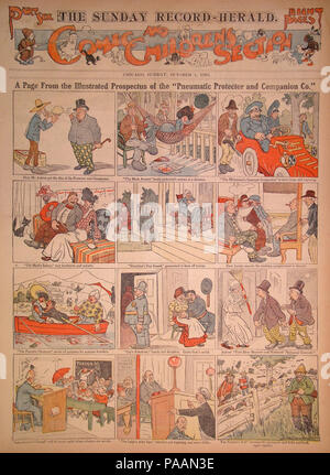 Eine Seite aus den Illustrierten Prospekt der "pneumatischen Beschützer und Begleiter Co - Walt McDougall 1903-10-04..