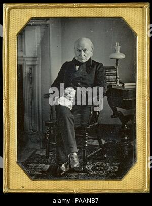 John Quincy Adams. Artist: Albert Sands Southworth (American West Fairlee, Vermont 1811-1894 Charlestown, Massachusetts); Josiah Johnson Hawes (Amerikanisch, Wayland, Massachusetts 1808-1901 Crawford Notch, New Hampshire); nach Philip Haas (Amerikanische). Abmessungen: 12,0 x 9,0 cm (4 3/4 x 3 9/16 in.). Fotografie Studio: Southworth und Hawes (American, 1843-1863) aktiv. Datum: Ca. 1850. Museum: Metropolitan Museum of Art, New York, USA. Stockfoto