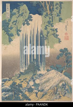 Yoro Wasserfall in der Provinz Mino (Mino keine Yoro keine Taki), aus der Serie eine Tour von Wasserfällen in verschiedenen Provinzen (shokoku Taki meguri). Künstler: Katsushika Hokusai (Japanisch, Tokyo (EDO) 1760-1849 Tokyo (EDO)). Kultur: Japan. Abmessungen: H. 14 7/16 in. (36,7 cm); W. 10 3/16 in. (25,9 cm). Datum: Ca. 1827. Museum: Metropolitan Museum of Art, New York, USA. Stockfoto