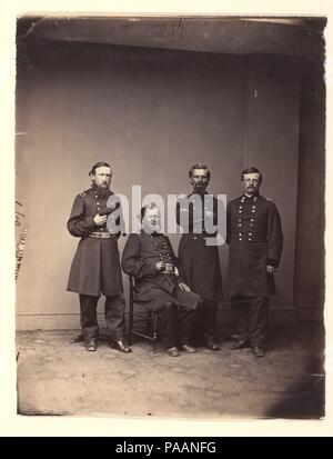 General William Ward und Personal. Artist: Mathew B. Brady (American, geboren in Irland, 1823?-1896 New York). Abmessungen: Bild: 24,6 × 19 cm (9 11/16 x 7 1/2 in.). Datum: Ca. 1861. Museum: Metropolitan Museum of Art, New York, USA. Stockfoto