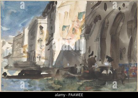 Brücke über den Canal Grande, Venedig. Artist: Herkules Brabazon Brabazon (Britisch, Paris 1821-1906 Oaklands, in der Nähe von Sedlescombe, Sussex). Maße: Blatt: 5 1/2 x 8 3/8 in. (14 × 21,3 cm). Datum: 19. Museum: Metropolitan Museum of Art, New York, USA. Stockfoto