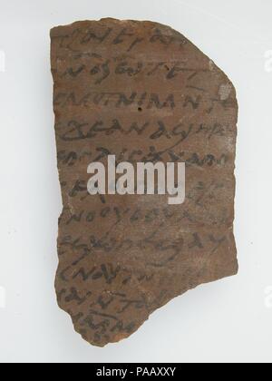 Ostrakon. Kultur: Koptischen. Abmessungen: 2 3/8 x 4 1/8 in. (6 x 10,5 cm). Datum: 7. Museum: Metropolitan Museum of Art, New York, USA. Stockfoto