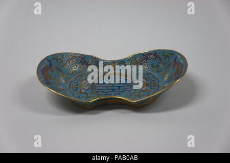 Fach. Kultur: China. Abmessungen: H.1 1/4 in. (3,2 cm); W. 6. (15,2 cm); L.3 1/2 in. (8,9 cm). Datum: 18. Museum: Metropolitan Museum of Art, New York, USA. Stockfoto