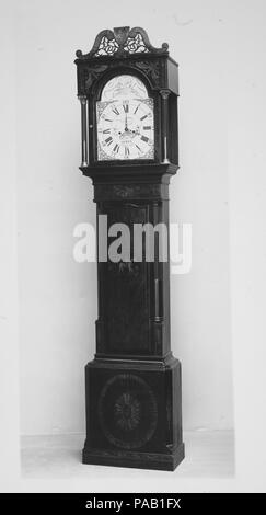 Standuhr. Kultur: British, Derby. Abmessungen: 94 1/4 x 20 in. (239,4 × 50,8 cm). Schöpfer: Uhrmacher: John whitehurst (British, 1713-1788). Datum: Ca. 1780. Museum: Metropolitan Museum of Art, New York, USA. Stockfoto