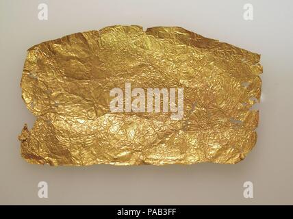 Stirnband von Blattgold. Abmessungen: Andere: 2 5/16 x 4 1/8 in. (5,8 × 10,5 cm). Museum: Metropolitan Museum of Art, New York, USA. Stockfoto