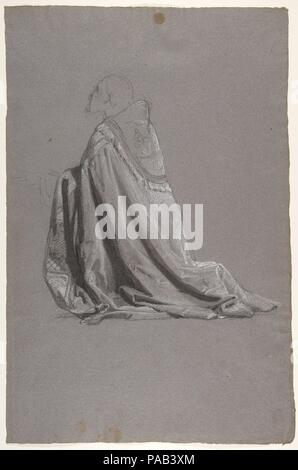 Bischof (untere Register; Studie für die Wandmalereien in der Kapelle Saint Remi, Sainte-Clotilde, Paris, 1858). Artist: Isidore Pils (Französisch, Paris 1813/15-1875 Douarnenez). Abmessungen: 18 15/16 x 12 5/16 in. (48,1 x 31,4 cm). Datum: 19. Museum: Metropolitan Museum of Art, New York, USA. Stockfoto