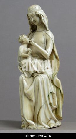 Jungfrau und Kind. Kultur: Französisch. Abmessungen: Insgesamt: 6 1/2 x 2 1/4 x 1 5/8 in. (16,5 x 5,7 x 4,1 cm). Datum: 14. Museum: Metropolitan Museum of Art, New York, USA. Stockfoto
