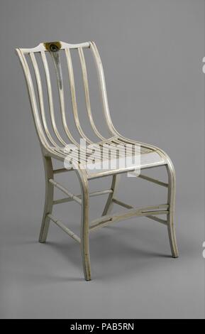 Side Chair. Kultur: American. Abmessungen: 33 7/8 x 18 1/4 in. x 26 in. (86 x 46,4 x 66 cm). Schöpfer: Samuel Gragg (1772-1855). Datum: Ca. 1810. Museum: Metropolitan Museum of Art, New York, USA. Stockfoto