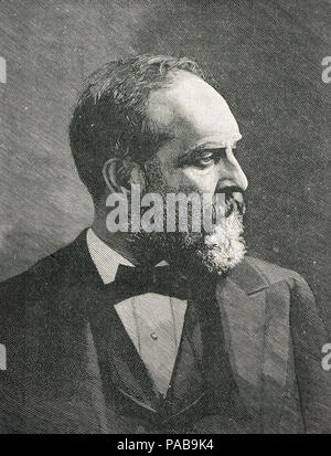 Präsident James Abram Garfield, aus dem Jahre 1870, 20. Präsident der Vereinigten Staaten, ermordet Am 2. Juli 1881