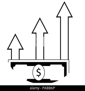 Gewinnwachstum auf. Erhöhen Gehalt Symbol Leitung. Vector Illustration Stock Vektor