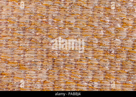 Tweed orange mit Lurex glänzende Faser Textur closeup Stockfoto