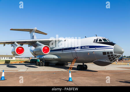 Ukrainische Luftwaffe IL-76 Candid auf dem Bild 2018 Royal International Air Tattoo an RAF Fairford in Gloucestershire. Stockfoto