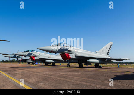 Italienische Luftwaffe F-2000 Typhoon auf dem Bild 2018 Royal International Air Tattoo an RAF Fairford in Gloucestershire. Stockfoto