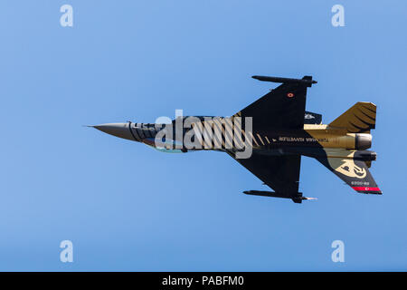 Türkische Luftwaffe F-16C auf dem Bild 2018 Royal International Air Tattoo an RAF Fairford in Gloucestershire. Stockfoto