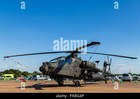 Royal Netherlands Air Force AH-64D Apache auf dem Bild 2018 Royal International Air Tattoo an RAF Fairford in Gloucestershire. Stockfoto