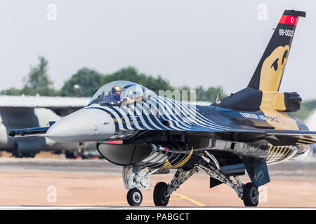 Türkische Luftwaffe F-16C auf dem Bild 2018 Royal International Air Tattoo an RAF Fairford in Gloucestershire. Stockfoto