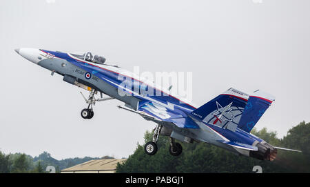 Royal Canadian Air Force CF-18 Hornet auf dem Bild 2018 Royal International Air Tattoo an RAF Fairford in Gloucestershire. Stockfoto