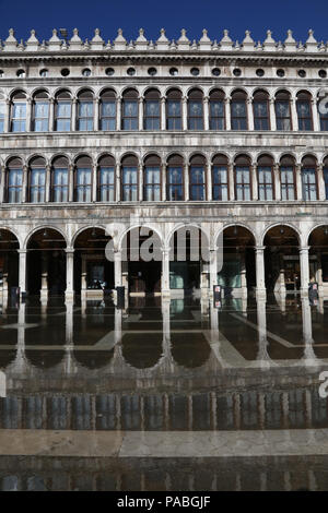 Überflutet Piazza San Marco Stockfoto