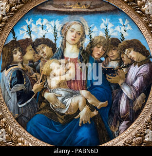 SANDRO BOTTICELLI (1445-1510) MADONNA & KIND (1477) GEMALDEGALERIE KULTURFORUM BERLIN DEUTSCHLAND Stockfoto