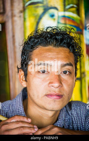 MANAGUA, NICARAGUA - Jan 6, 2012: Unbekannter nicaraguanischen Menschen Porträt. 69% der Nicaranguan Menschen gehören zu den Mestizen ethnische gruppe Stockfoto