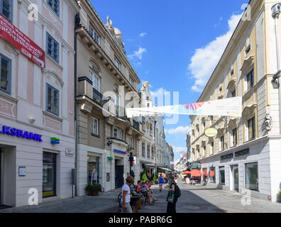 Krems an der Donau: Fußgängerzone, Untere Landstraße in Österreich, Steiermark, Niederösterreich, Wachau Stockfoto