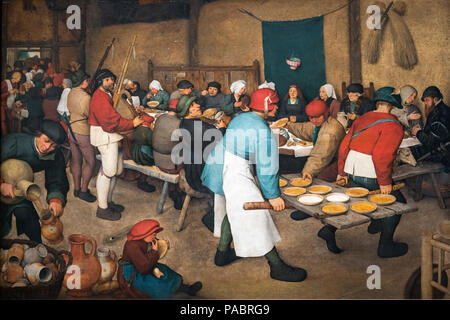 PIETER Bruegel der Ältere (1525/1530-1569) BAUERNHOCHZEIT (c 1568) Kunsthistorisches Museum Wien Österreich Stockfoto