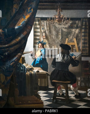 JOHANNES VERMEER (1632-1675) DIE KUNST DER MALEREI (1666/1668) Kunsthistorisches Museum Wien Österreich Stockfoto