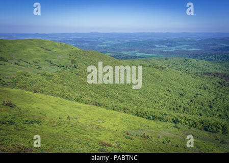 Blick von Rozsypaniec Berg in das Bieszczady-gebirge im südlichen Polen Stockfoto